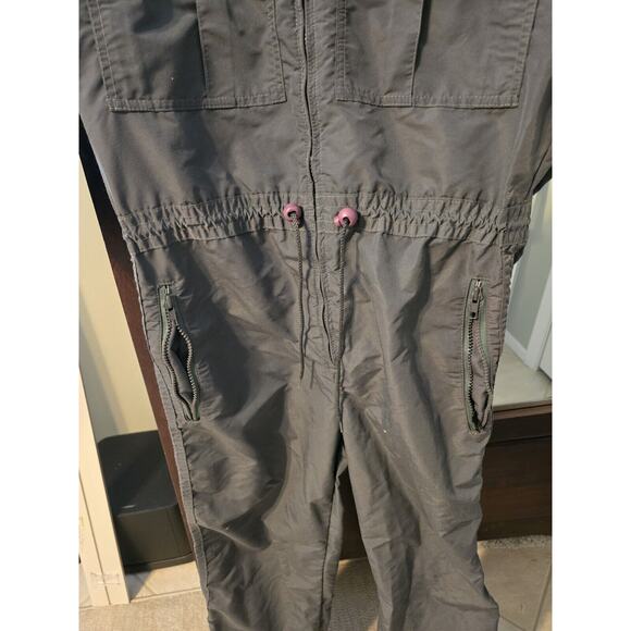 Vtg Roffe Made in USA MEDIUM Mens F-16 Style 2363 Gray Snow Suit One Piece Bibs - Picture 4 of 10
